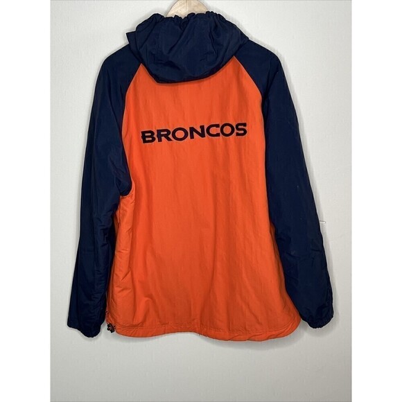 Denver Broncos Official NFL Reversible Hooded Field Jacket Mens Large Reebok - Picture 8 of 13